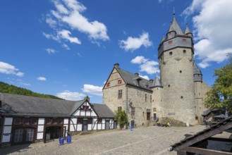 Inner courtyard of Altena Castle, Altena, Sauerland, Westphalia, North Rhine-Westphalia, Germany