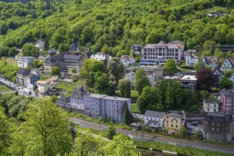 Town view, Lennetal, Altena, Sauerland, Westphalia, North Rhine-Westphalia, Germany