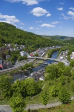 Town view, Lennetal, Altena, Sauerland, Westphalia, North Rhine-Westphalia, Germany
