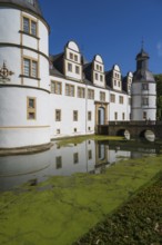 Neuhaus Castle, moated castle, prince-bishop's residence, Weser Renaissance, Paderborn, Westphalia,