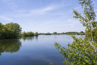 Lippesee, reservoir, Sande, Paderborn, Westphalia, North Rhine-Westphalia, Germany