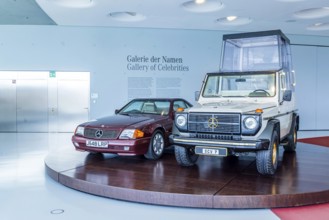 Mercedes-Benz 500 SL from 1991 of Princess Diana, Lady Di. Mercedes-Benz 230 G Papamobil. The