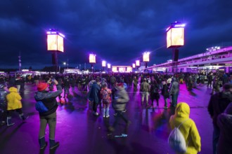 Main stage with monitors at the Rock am Ring Festival on Friday, Nürburgring race track race track,