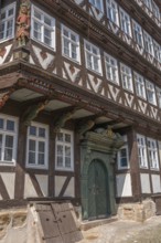 The Bürgersche Haus from 1639, symmetrical half-timbered house with attached dwarf house, Bad