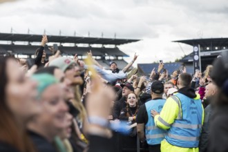 Kraftklub audience at a secret gig of the band at the Rock am Ring Festival on Saturday,