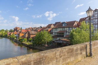Old fishermen's settlement along the Werra, Bad Sooden, Allendorf, district Allendorf, street