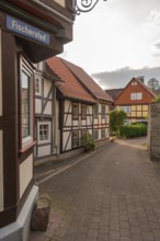 Old fishermen's settlement along the Werra, Bad Sooden, Allendorf, district Allendorf, street
