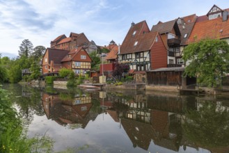 Old fishermen's settlement along the Werra, Bad Sooden, Allendorf, district Allendorf, street