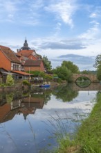 Old fishermen's settlement along the Werra, Bad Sooden, Allendorf, district Allendorf, street
