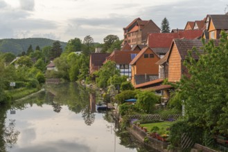 Old fishermen's settlement along the Werra, Bad Sooden, Allendorf, district Allendorf, street