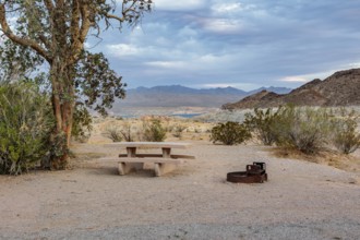 Campsite in Echo Bay Lower Campground at Echo Bay, Nevada, USA