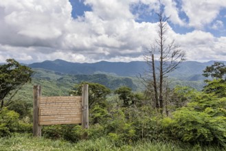 Sign along the Blue Ridge Parkway tells the origin of the Plott Bear Hounds in the Plott Balsam