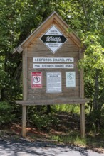 Sign showing rules and regulations for the Ledfords Chapel access area of Chatuge Lake near