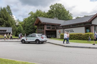 U. S. Park Ranger vehicle outside of the Oconaluftee Visitor Center at Great Smoky Mountains