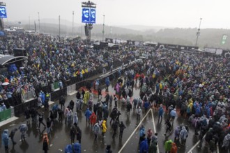 Heavy rain at the Rock am Ring Festival on Saturday, Nürburgring race track race track, 07.06.2025