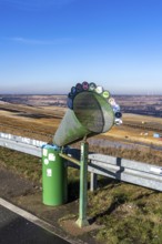 Garzweiler II coal mine, view from Jackerath viewpoint, waste bin with funnel, North