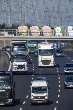 A57 motorway near Kaarst in the Rhein-Kreis Neuss, view towards Kaarst motorway junction, direction