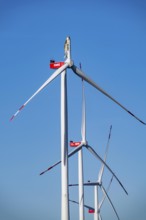 Defective wind turbine, bent rotor blade, in the Bedburg A44n wind farm, in the Garzweiler