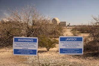 Tonopah, Arizona - No Trespassing signs at the Palo Verde Nuclear Power Plant. It is one of the