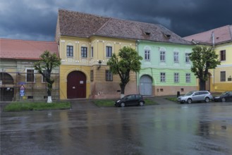 Restored residential buildings in Medias, Romania