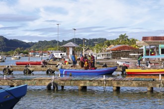 Harbour in Livingston on the Rio Dulce River, Izabal Department, Guatemala