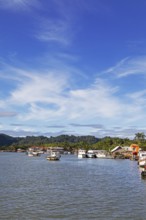 Harbour in Livingston on the Rio Dulce River, Izabal Department, Guatemala
