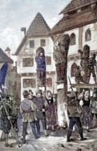 German Peasants' War, 1524-1526, shame columns at the houses of the outlaws/German Peasants' War,