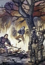 German Peasants' War, 1524-1526, Nonnemacher's execution. The piper Melchior Nonnenmacher, formerly