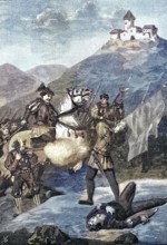 German Peasants' War, 1524-1526, scene from the battle near Weingarten/German Peasants' War, scene