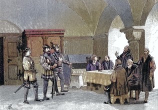 German Peasants' War, 1524-1526, Florian Geyer takes the federal oath from the people of Kitzingen.