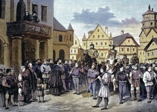 German Peasants' War, 1524-1526, Einzug der Bauern in Stuttgart/German Peasants' War, entry of the