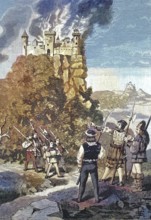 German Peasants' War, 1524-1526, destruction of Teck Castle south of the town of Kirchheim unter