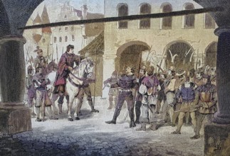 German Peasants' War, 1524-1526, The Bishop of Bamberg in front of the Armed People/German