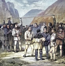 German Peasants' War, 1524-1526, vote on Luibas. Leubas is a church village in the north of the