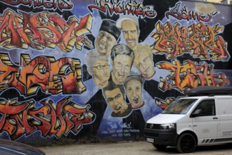 Graffiti Bohlens Richtige Söhne, located at the Burgstraße car park in Oldenburg, homage to the