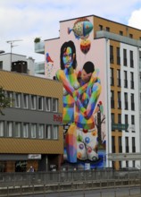 Mural in Oldenburg, work of the Spanish street artist Okuda San Miguel, the mural is entitled Puppy