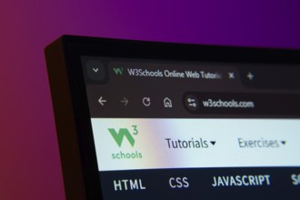 Dhaka, Bangladesh- 02 June 2025: Close-up of a computer screen displaying the W3Schools web