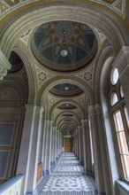 Hallway with vaulted ceilings in the National Yuri Fedkovych University, founded in 1875,