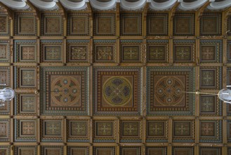 Cassette ceiling in a lecture hall of the National Yuri Fedkovych University, founded in 1875,