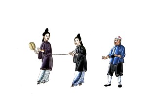 Jurisprudence, torture and punishment in medieval China, prisoner is carried away with a chain