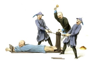 Jurisprudence, torture and punishment in medieval China, The Rack torture method. The victim of