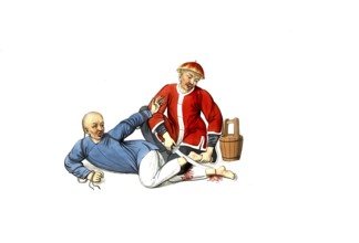 Jurisprudence, torture and punishment in medieval China, a criminal's legs are cut off. This