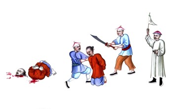 Jurisprudence, torture and punishment in medieval China, The artwork shows a public beheading scene