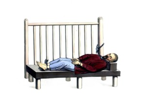 Jurisdiction, torture and punishment in medieval China, narrow prison camp. This criminal is tied