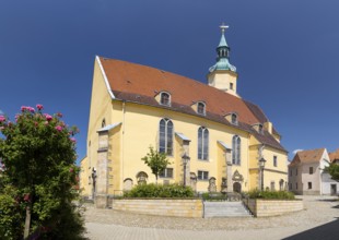 Panorama of St. Nicolai City Church in Pulsnitz, Saxony, Germany