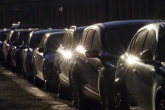 Cars parked close to the road, Germany