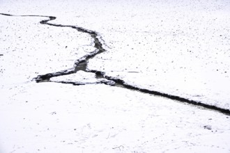 Winter, drained lake, Germany