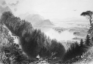 Torc waterfall with Muckross Lake, Killarney, County Kerry, Ireland, peaceful atmosphere, wild