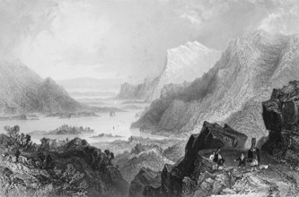 Arrival in Killarney on Lough Leane by way from Kenmare, County Kerry, Ireland, wild mountain