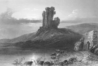 Kilcolman Castle, Castle Ruin, IkilColman Middle, County Cork, Ireland, secluded landscape with old